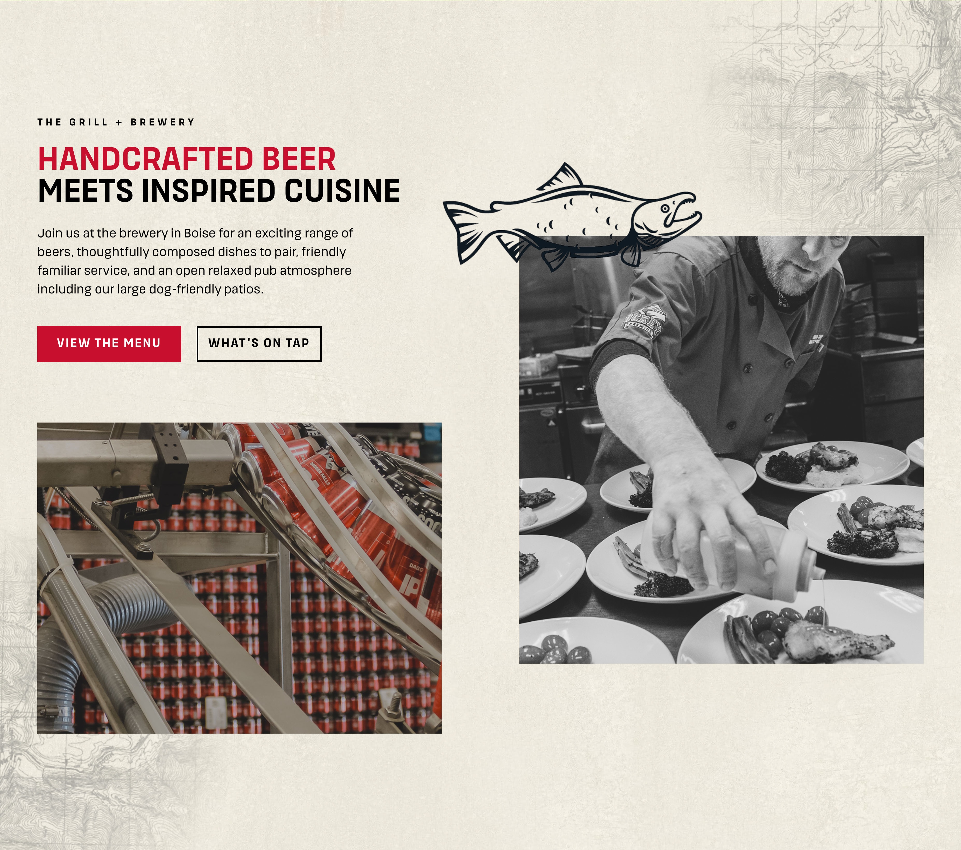 Sockeye Brewing website: the Grill + Brewery section